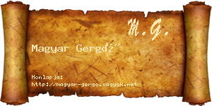 Magyar Gergő névjegykártya