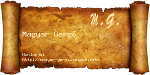 Magyar Gergő névjegykártya